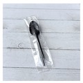 Disposable Spoons | Boardwalk BWKSPOONBLPPIW Mediumweight Individually Wrapped Polypropylene Plastic Spoon Cutlery - Black (1000/Carton) image number 3