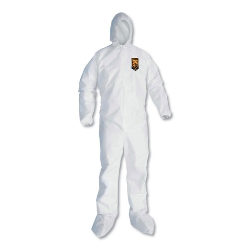 Hand Sanitizing Wipes | Ansell KCC 49124 A20 Elastic-Back and Ankle, Hood and Boot Coveralls - Extra Large, White (24/Carton) image number 0