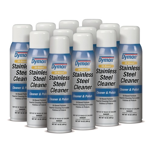 Stainless Steel Cleaners | ITW Dymon 20920 16 oz. Aerosol Spray Stainless Steel Cleaner (12/Carton) image number 0