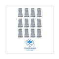 Mop Heads | Boardwalk BWK552 Rayon/Polyester Wide Floor Finish Mop Head - Medium, White/Blue (12/Carton) image number 3