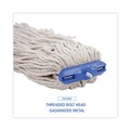 Mop Heads | Boardwalk BWK724CEA 24 oz. Cut-End Lie-Flat Cotton Wet Mop Head - White image number 6