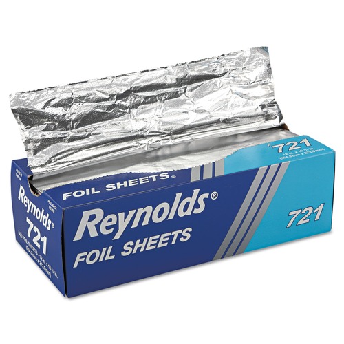 Foil Wraps | Reynolds Wrap 000000000000000721 10.75 in. x 12 in. Interfolded Aluminum Foil Sheets (6/Carton) image number 0