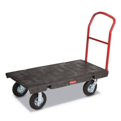 Carts & Trucks | Rubbermaid Commercial FG443610BLA 24 in. x 48 in. 1200 lbs. Capacity Heavy-Duty Platform Truck Cart - Black image number 0