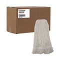 Mop Heads | Boardwalk BWK424RCT 24 oz. Rayon Pro Loop Web/Tailband Wet Mop Head - White (12/Carton) image number 0
