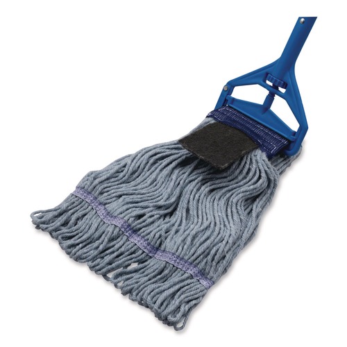 Mop Heads | Carlisle 369418S14 36 x 6 x 3 Looped-End Cotton Mop - Medium/Blue image number 0