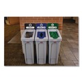 Indoor Waste Receptacles | Rubbermaid Commercial 2185051 Slim Jim Recycling Station Kit 1-Stream Compost 23 gal Plastic Green/Gray image number 4