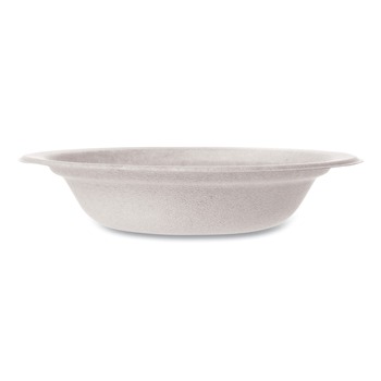 Vegware WHBRG-12B 12 oz. Molded Fiber Compostable Sugarcane Tableware Bowl - White (1000/Carton)