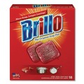 Scouring Pads & Sticks | Brillo 23318 2.5 in. x 3 in. Steel Wool Soap Pads - Gray/Pink (12/Carton) image number 4