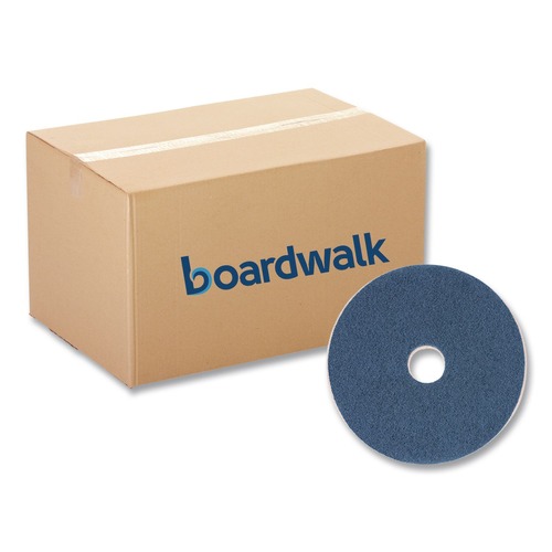 Floor Pads-Stripping | Boardwalk BWK4016BLU 16 in. Diameter Scrubbing Floor Pads - Blue (5/Carton) image number 0
