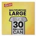 Drawstring & Kitchen Bags | Glad 78966 30 in. x 33 in. 1.05 mil 30 Gallon Three-Ply Drawstring Trash Bags - Black/Large (28/Box) image number 7