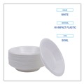 Bowls | Boardwalk BWKBOWLHIPS12WH Hi-Impact 10 - 12 oz. Plastic Bowls - White (1000/Carton) image number 5
