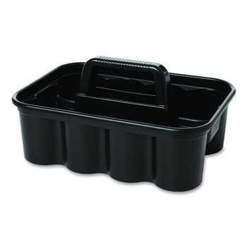 WASTE RECEPTACLE ACCESSORIES AND DOLLIES | Rubbermaid Commercial FG315488BLA Commercial Deluxe 15 in. x 7.4 in. 8-Compartment Carry Caddy - Black