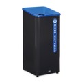 Indoor Waste Receptacles | Rubbermaid Commercial 2078980 Sustain 23 gal Metal/Plastic Decorative Refuse with Recycling Lid - Black/Blue image number 0
