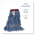 Mop Heads | Boardwalk BWKLM30311L Looped End Wideband Cotton/Synthetic Mop Heads - Large, Blue (12/Carton) image number 6