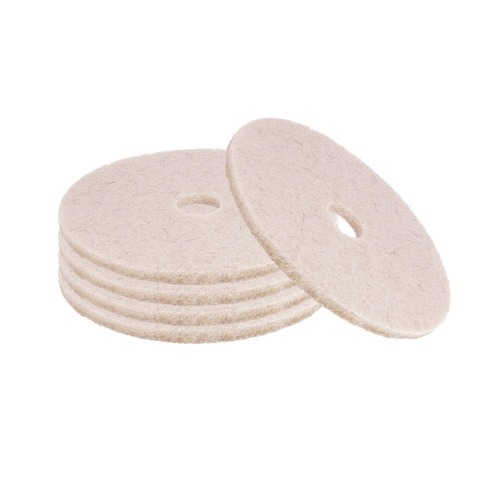 Floor Pads-Cleaning, Buffing & Polishing | Boardwalk BWK4017NHE 17 in. Diameter Natural Hog Hair Burnishing Floor Pads - Tan (5/Carton) image number 0