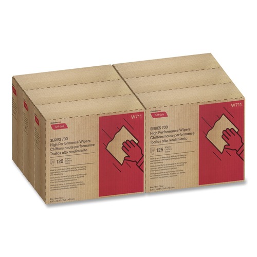Perforated Roll & Hand Towels | Cascades PRO W711 9.75 in. x 16.75 in. Tuff-Job S700 High Performance Wipers - Blue (6 Boxes/Carton) image number 0