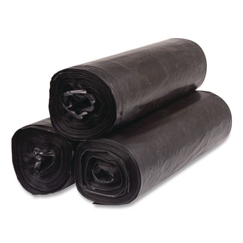 LOW DENSITY TRASH BAGS | Inteplast Group SLW3858SPK Low-Density Commercial Can Liners 60 gal 1.15 mil 38 x 58 Black Interleaved Roll 25 Bags/Roll 4 Rolls/Carton