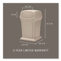 Outdoor Waste Receptacles | Rubbermaid Commercial FG917188BEIG Ranger 45-Gallon Fire-Safe Structural Foam Container - Beige image number 12