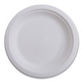 Plates | Eco-Products EP-P005NFA Vanguard 10 in. Diameter Renewable and Compostable Sugarcane Plates - White (500/Carton) image number 0