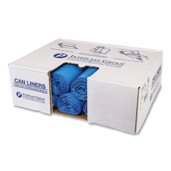 JANITORIAL | Inteplast Group BRS404818BL 60 Gallon 18 mic 40 in. x 48 in. High-Density Commercial Can Liners - Blue (200/Carton)