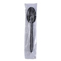 Disposable Spoons | Boardwalk BWKTSHWPPBIW Heavyweight Wrapped Polypropylene Teapoons - Black (1000/Carton) image number 2