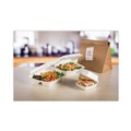 Food Containers & Lids | Dart 95HT3 9.3 in. x 9.5 in. x 3 in. 3 Compartments Insulated Foam Hinged Lid Containers - White (2/Carton) image number 2