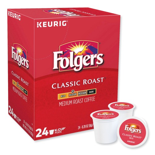 Coffee - Caffeinated | Folgers 5000368730 Gourmet Selections Classic Roast Coffee K-Cups (24/Box) image number 0