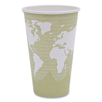  | Eco-Products EP-BHC16-WAPK 16 oz. World Art Renewable and Compostable Paper Hot Cups - Moss (50/Pack)