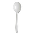Disposable Spoons | Dixie PSM21 Plastic Mediumweight Soup Spoons - White (1000/Carton) image number 1