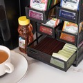 Condiment Organizers | Mind Reader MMTDR5-BLK 6.75 in. x 7 in. x 10 in. 5-Compartment Network Collection Tea Countertop Organizer - Black image number 1