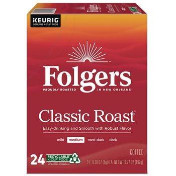 Folgers 5000368730 Gourmet Selections Classic Roast Coffee K-Cups (24/Box)