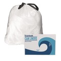 Drawstring & Kitchen Bags | Boardwalk BWK1DK100 13 Gallon 24 in. x 28 in. Drawstring Kitchen Bags - White (50 Bags/Roll, 2 Rolls/Carton) image number 0