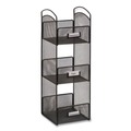 Condiment Organizers | Safco 3290BL 6 in. x 6 in. x 18 in. Steel Mesh 3 Compartments Onyx Breakroom Organizers - Black image number 3