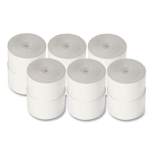 Perforated Roll & Hand Towels | PM Company 09650 2.31 in. x 400 ft. 0.69 in. Core Direct Thermal Printing Paper Rolls - White (12/Carton) image number 0