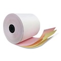 Perforated Roll & Hand Towels | PM Company 9325 2.25 in. x 70 ft. Impact Printing Carbonless Paper Rolls - White/Canary (10/Pack) image number 3