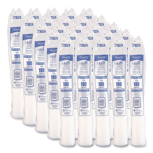 Cups | Dart Y35 3.5 oz. High-Impact Polystyrene Cold Cups - Translucent (2500/Carton) image number 0