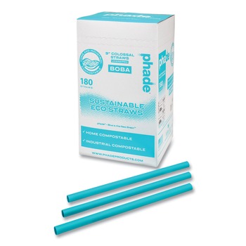 phade 511207 9 in. Marine Biodegradable Boba Straws - Ocean Blue (720/Carton)