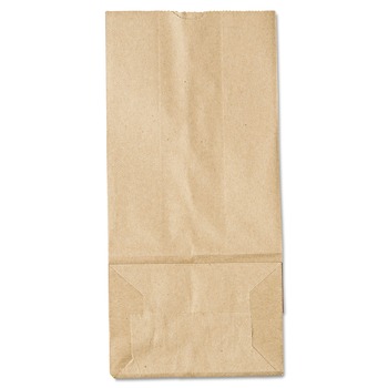 GROCERY BAGS | Ross & Wallace Paper Products 100305500PK/BL 5.25 in. x 3.38 in. x 10.94 in. #5 Size Grocery Paper Bags - Kraft (500/Bundle)