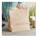 Grocery Bags | Ross & Wallace Paper Products 110410 12 in. x 7 in. x 17 in. 52 lbs. Capacity 1/6 BBL Grocery Paper Bags - Kraft (500/Bundle) image number 2