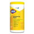 Cleaning Cloths & Wipes | Clorox 15948 1-Ply 7 in. x 8 in. Disinfecting Wipes - Lemon Fresh, White (75/Canister) image number 0