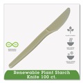 Disposable Knives | WNA EPS001 7 in. EcoSense Renewable Plant Starch Cutlery Knife (50/Pack) image number 2