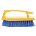 Brushes | Rubbermaid Commercial FG648200COBLT 6 in. Iron-Shaped Scrub Brush - Yellow/Blue image number 2