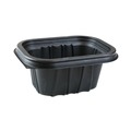 Food Containers & Lids | Pactiv Corp. YCNB6X412000 EarthChoice Entree2Go 12 oz. 5.65 in. x 4.25 in. x 2.57 in. Plastic Takeout Container - Black image number 0