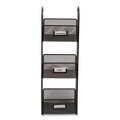 Condiment Organizers | Safco 3290BL 6 in. x 6 in. x 18 in. Steel Mesh 3 Compartments Onyx Breakroom Organizers - Black image number 5