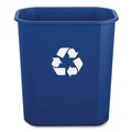 Indoor Waste Receptacles | Boardwalk TCIND312BLR 3 Gallon Polypropylene Deskside Recycling Bin - Blue image number 3