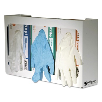 GLOVE DISPENSERS | San Jamar G0804 18 x 3.75 x 10 3 Box Steel White Enamel Disposable Glove Dispenser - White
