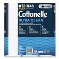 Toilet Tissues | Cottonelle 55489 Ultra CleanCare 1-Ply Septic Safe Mega Rolls Strong Tissue Toilet Paper - White (48/Carton) image number 3