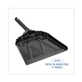 Dust Pans | Boardwalk 528147 12 in. x 14 in. 20-Gauge Steel Dust Pan with 5 in. Handle - Black (12/Carton) image number 5