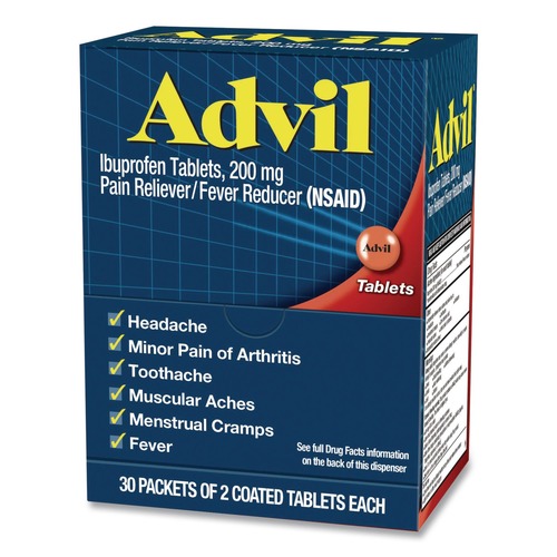 Medicines | Advil 64008 Ibuprofen Tablets Refill Packs (30/Box) image number 0