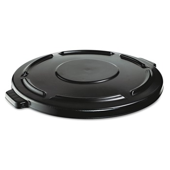 Rubbermaid Commercial FG264560BLA 24.5 in. x 1.5 in. BRUTE Self-Draining Flat Top Lids - Black